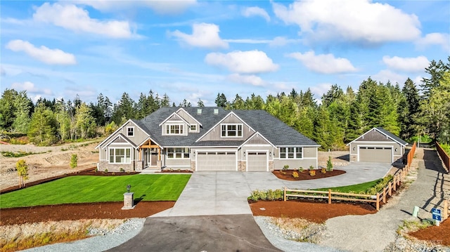 25709 64th Avenue Ct E Unit 7, Graham, WA 98338 - craftsman house with stone siding, a garage, and driveway