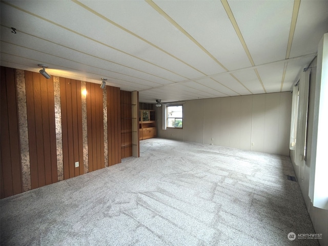 interior space with wooden walls