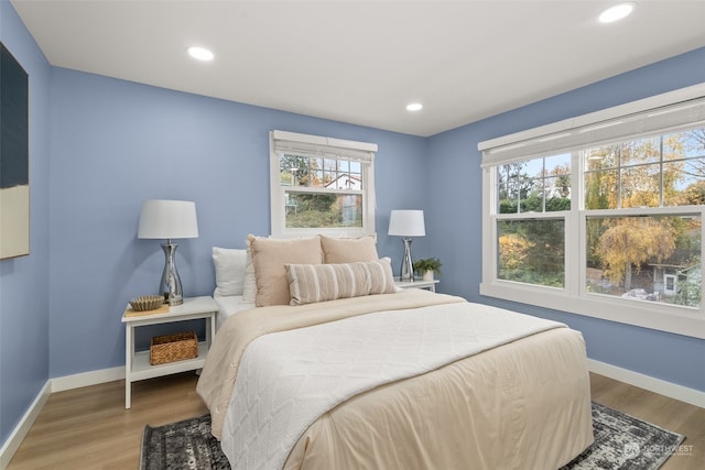 bedroom with hardwood / wood-style flooring