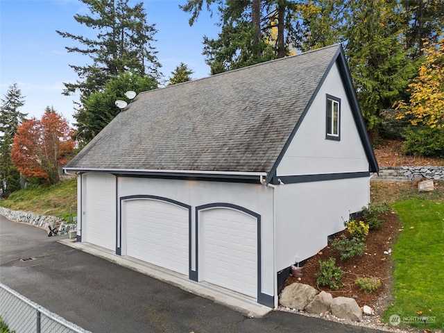 view of garage