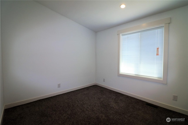 1111 Archwood Dr SW Unit 324, Olympia, WA 98502 - spare room featuring dark colored carpet, baseboards, recessed lighting, and vaulted ceiling