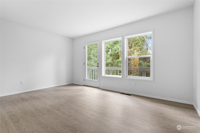 empty room featuring light hardwood / wood-style flooring