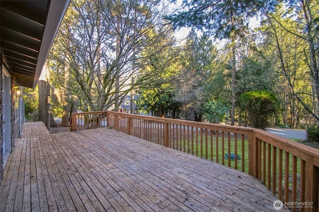 deck with a lawn