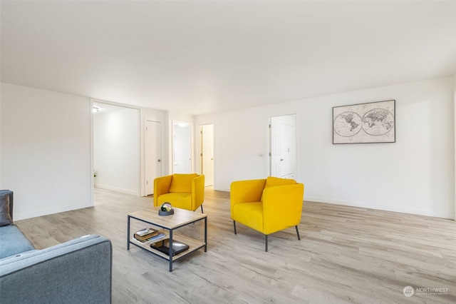 living room with light wood-type flooring