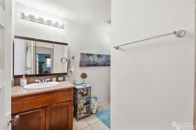 bathroom featuring vanity and tile patterned floors