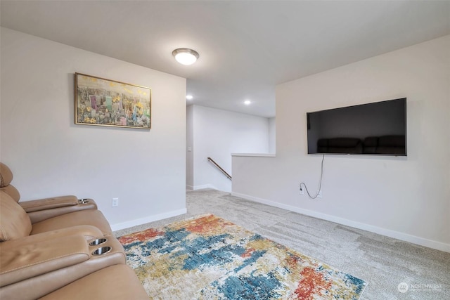 13307 Pines Ln E, Puyallup, WA 98374 - living room featuring carpet flooring, baseboards, and recessed lighting