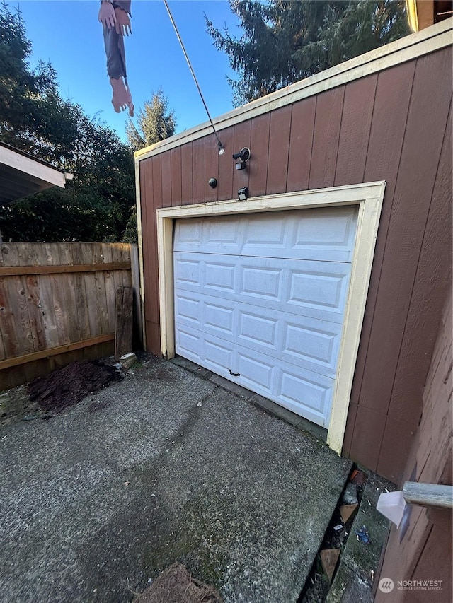 view of garage