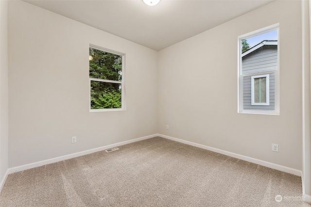 view of carpeted spare room