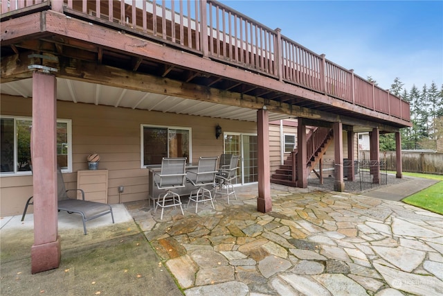 view of patio with a deck