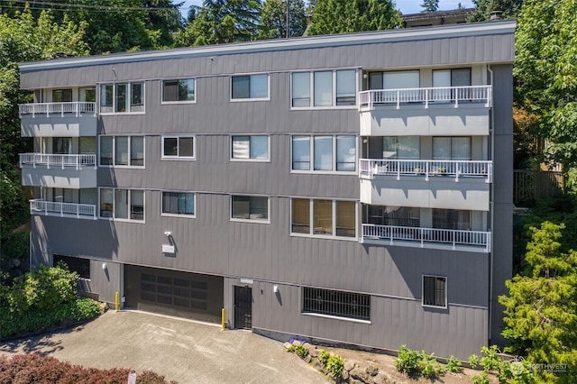 view of building exterior with a garage