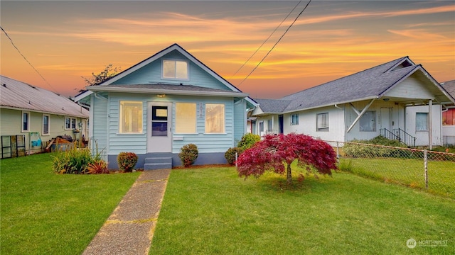 bungalow with a lawn