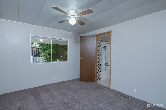 unfurnished bedroom with light colored carpet and ceiling fan