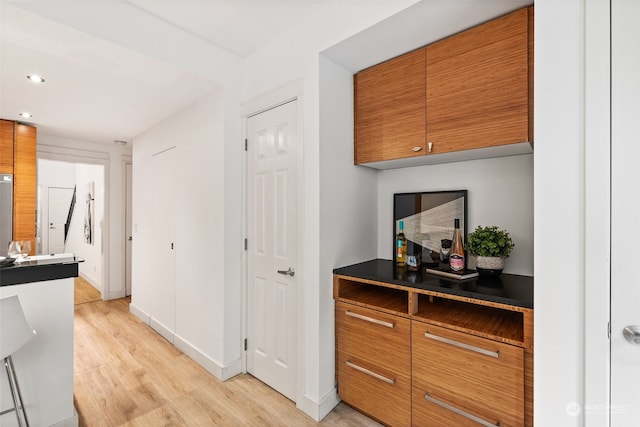 kitchen with light wood-type flooring