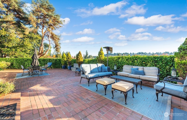 view of patio with an outdoor living space