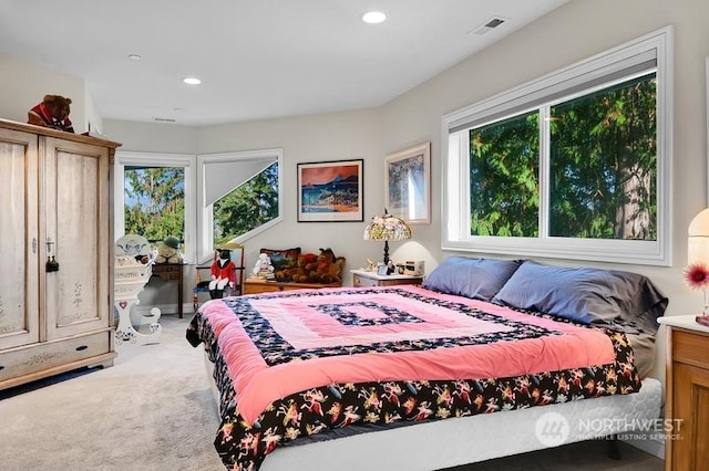 bedroom with carpet floors