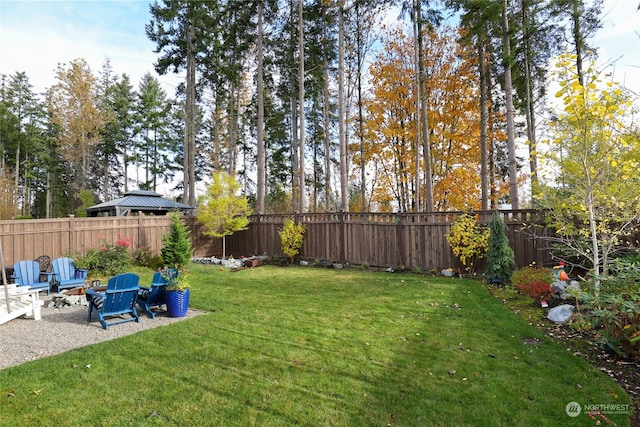 view of yard featuring a patio