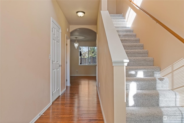 hall featuring hardwood / wood-style floors