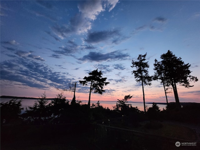 nature at dusk with a water view