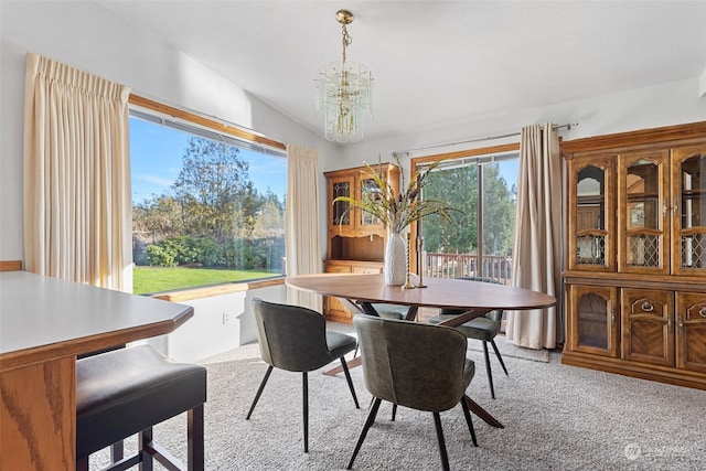 288 Torrence Ln, Oak Harbor, WA 98277 - dining area with a chandelier and carpet floors