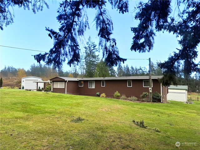 view of home's exterior featuring a yard