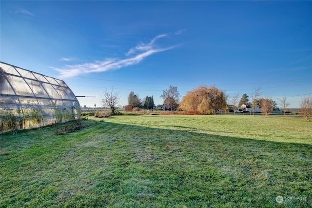 view of yard with an outdoor structure