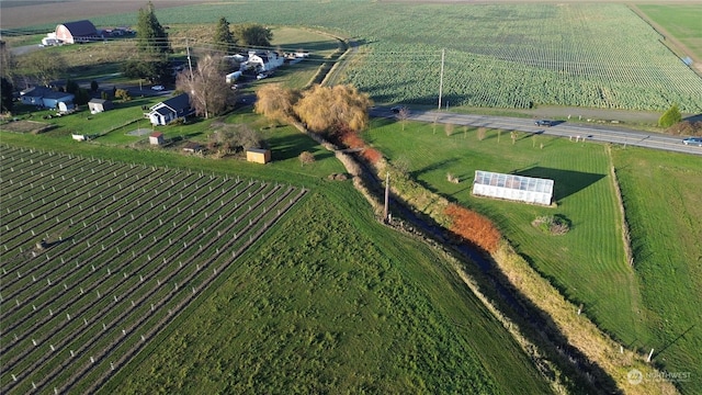 bird's eye view with a rural view