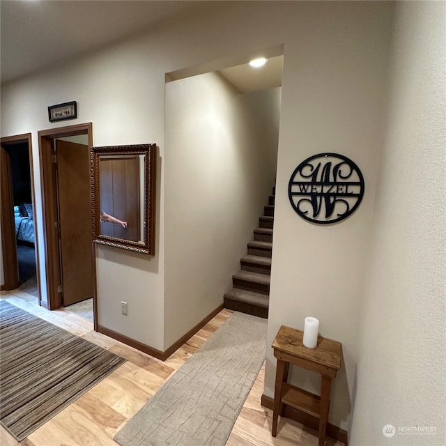 hallway featuring light hardwood / wood-style floors