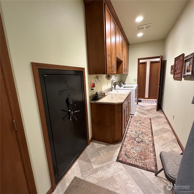 kitchen with washer and dryer