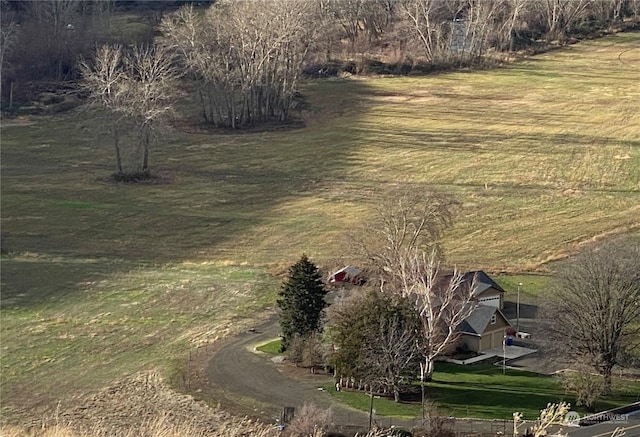 drone / aerial view with a rural view