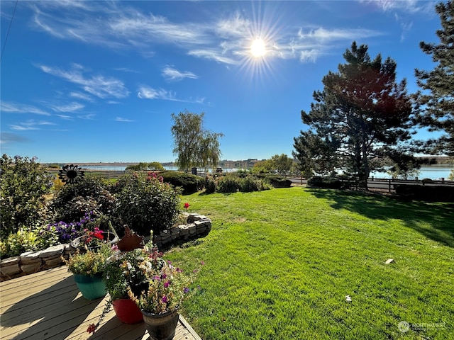 view of yard featuring a deck