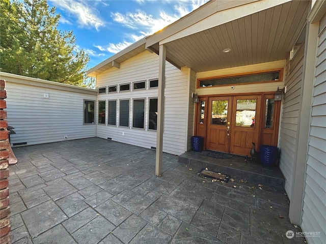 view of patio with french doors