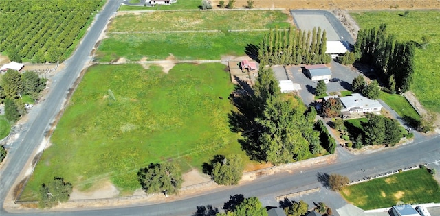 aerial view with a rural view