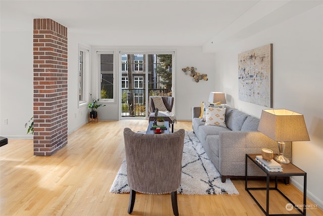 living room featuring hardwood / wood-style flooring