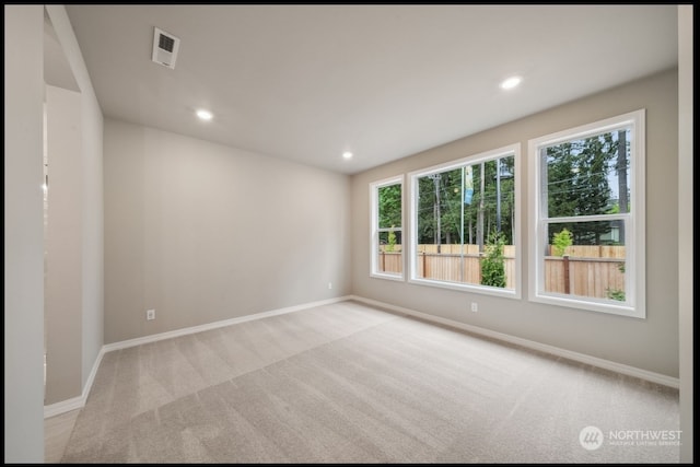 carpeted empty room featuring plenty of natural light