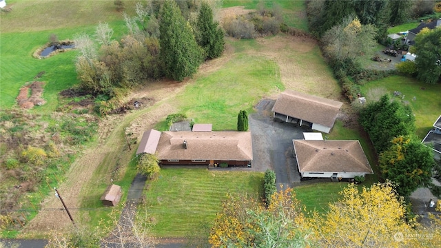 aerial view featuring a rural view