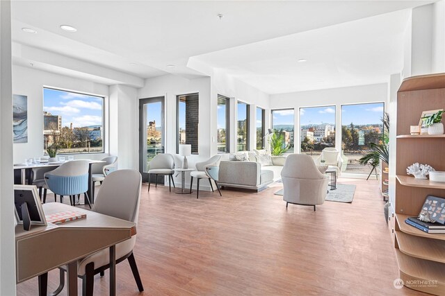 1025 Granary Ave Unit 404, Bellingham, WA 98225 - living room featuring wood finished floors and recessed lighting