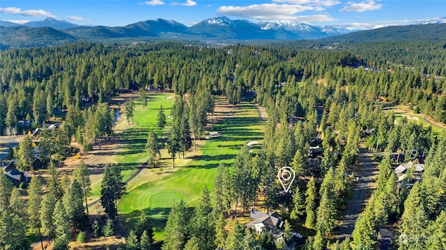 bird's eye view with a mountain view