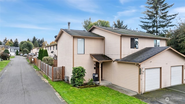 view of front property with a garage