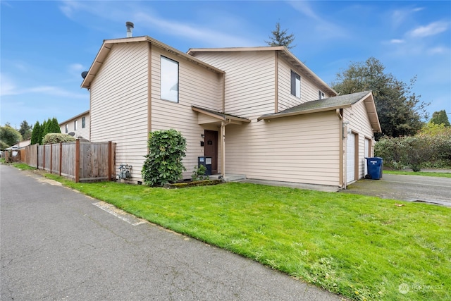 front facade with a front yard