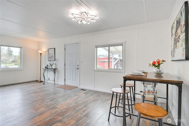 dining room featuring hardwood / wood-style flooring