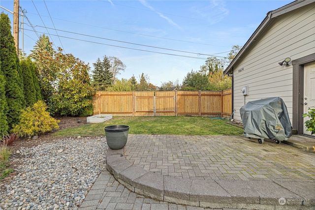 view of patio / terrace featuring a grill