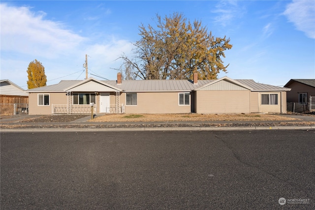 view of single story home