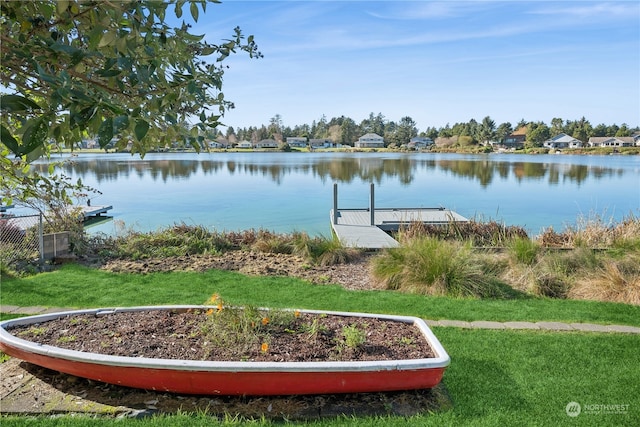 property view of water with a boat dock