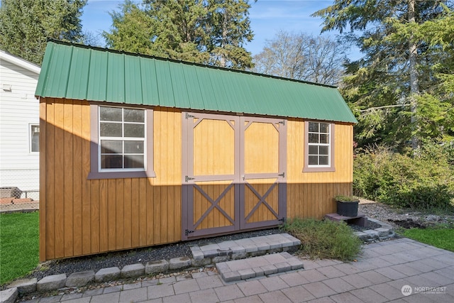 view of shed