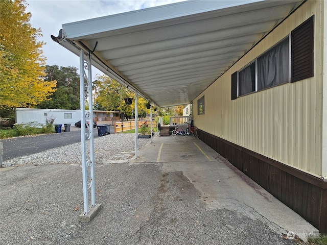 view of patio / terrace featuring a carport