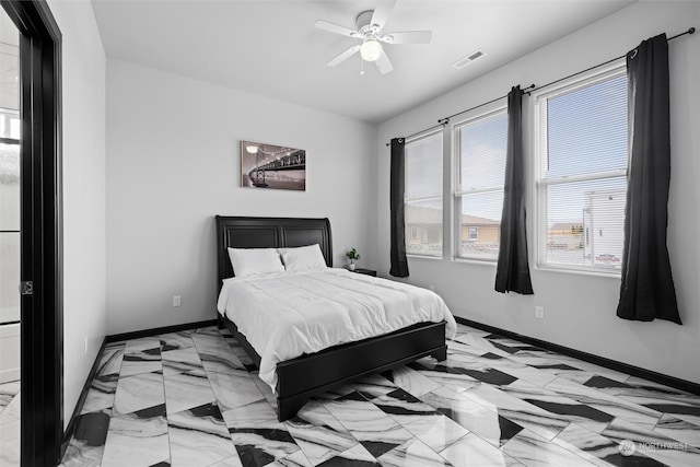 205 Clayton Pl, Mattawa, WA 99349 - bedroom featuring multiple windows, baseboards, and a ceiling fan