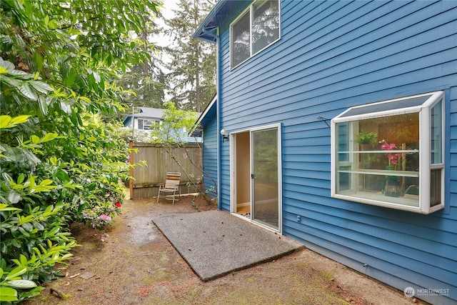 view of property exterior featuring a patio