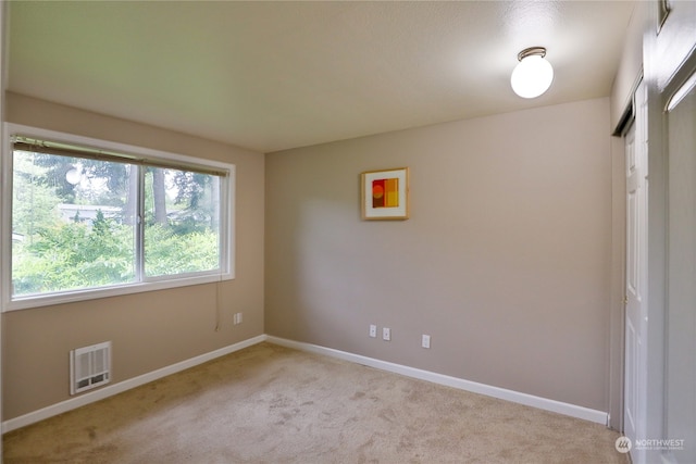 spare room with light colored carpet