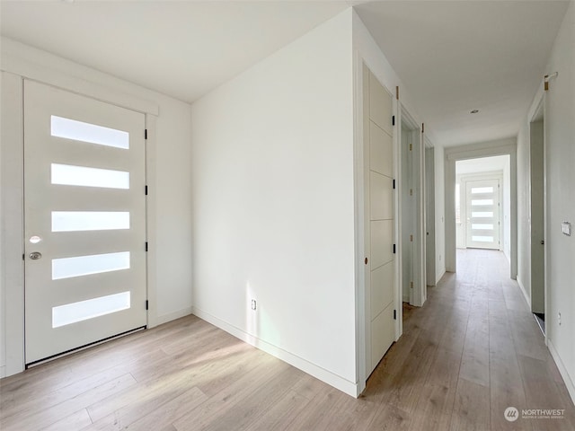 foyer entrance featuring light hardwood / wood-style floors