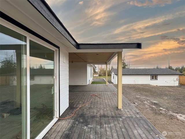 view of deck at dusk